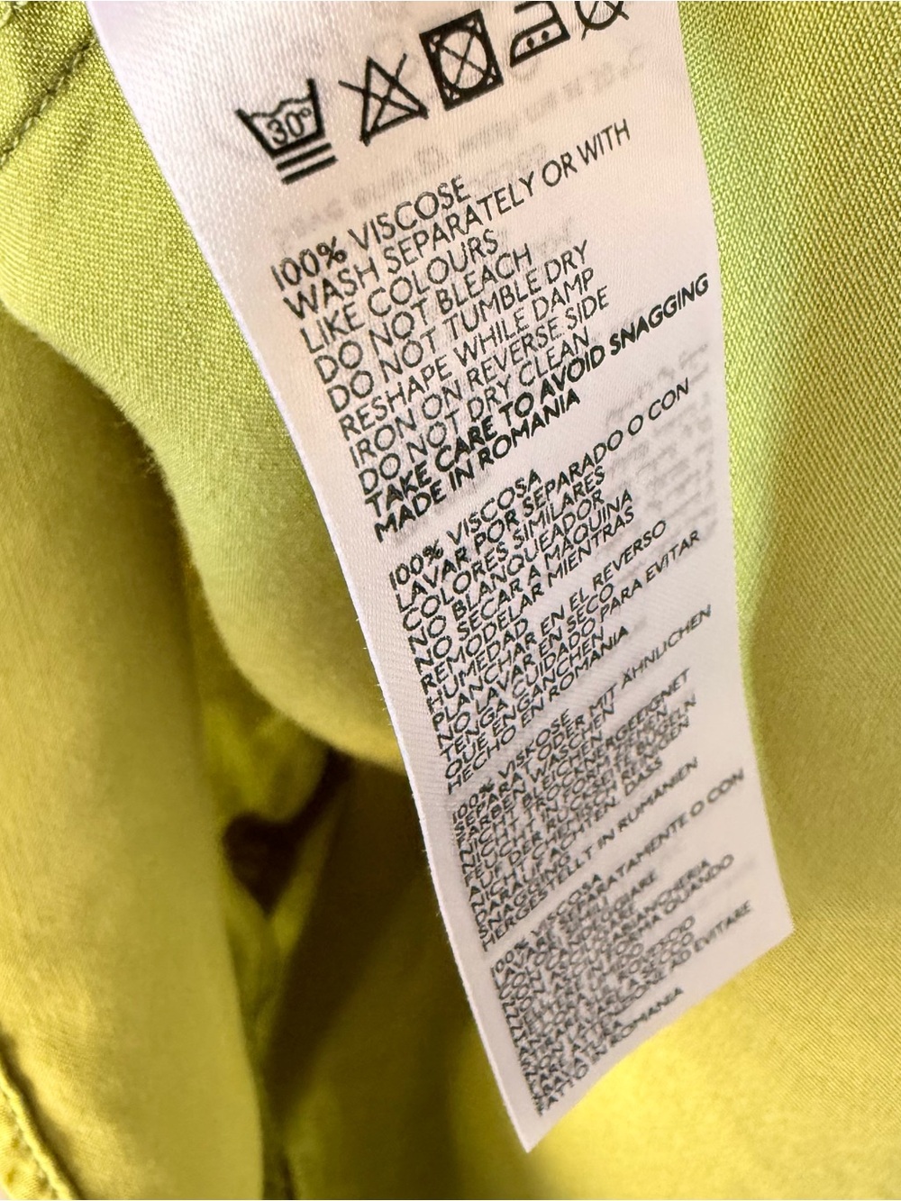 Anthropologie Chartreuse Satin V-Neck Mini Slip Dress - Picture 6 of 7